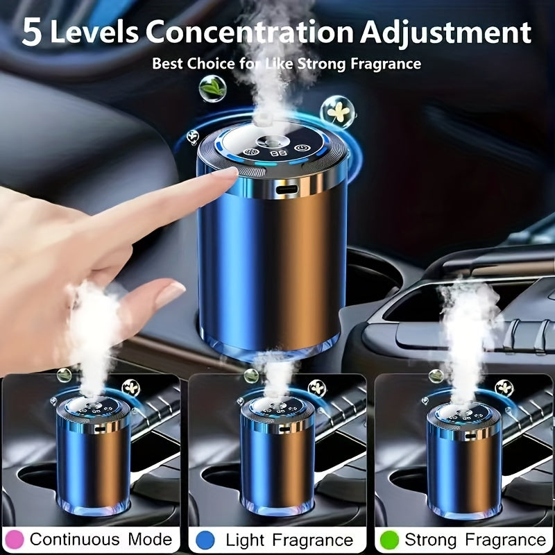 [Car Aroma Diffuser] Smart Car Aroma Diffuser - Comes With 1/3 Bottles Of 50ml Ocean-Scented Essential Oils, Car Air Freshener, Car Aroma Diffuser, Humidifier, Starry Sky Projection, And Ambient Light. Essential Oil Diffuser, The Essential Oil Diffuser Fe