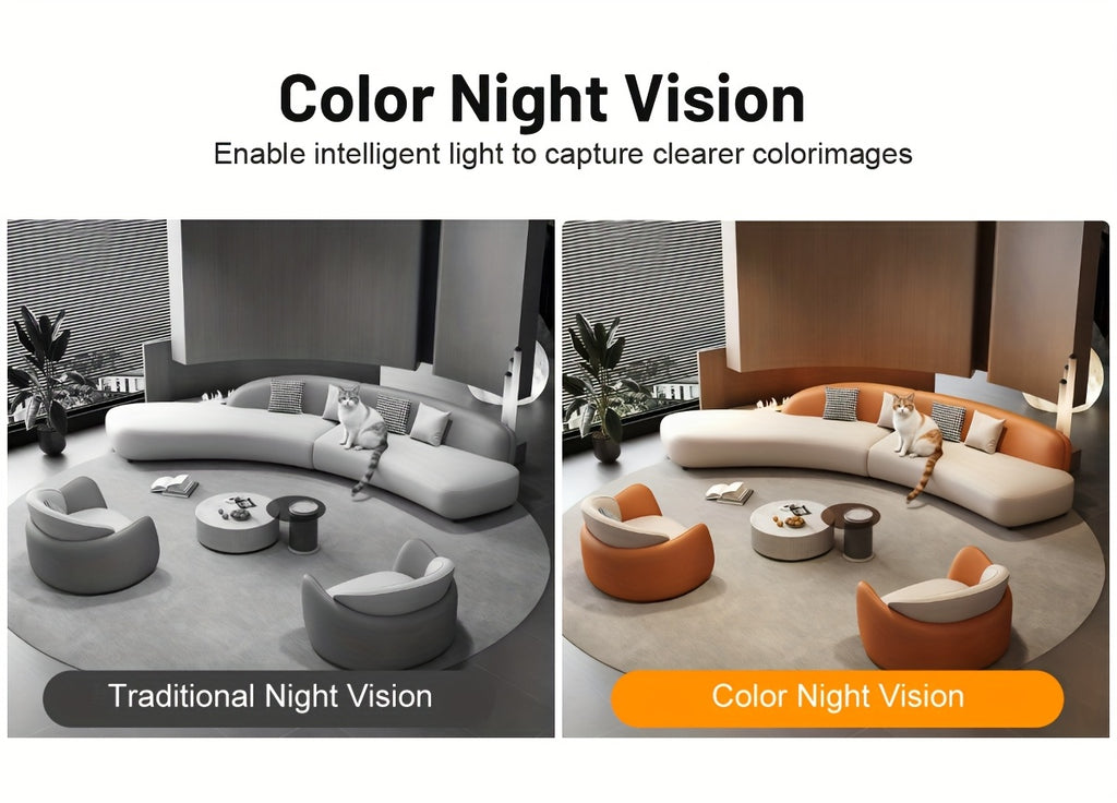 [1080P] 2-Pack/4-Pack 2.4G WiFi Home Indoor Security Cameras, 1080P Full HD Wi-Fi Smart Camera with Full-Color Night Vision, Two-Way Audio, Smart Motion Detection, Smartphone App Control for Video Monitoring, Compatible with Alexa, AI-Powered
