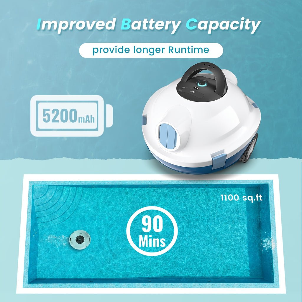 [Smart Pool Cleaning Robot] New Smart Pool Cleaning Robot -Say Goodbye to Manual Cleaning! INSE Cordless Pool Robot Effortlessly Maintains Your Pool with Full Automation, Saving You Time and Effort.Precision Navigation + Powerful Cleaning!Keeps Your Pool