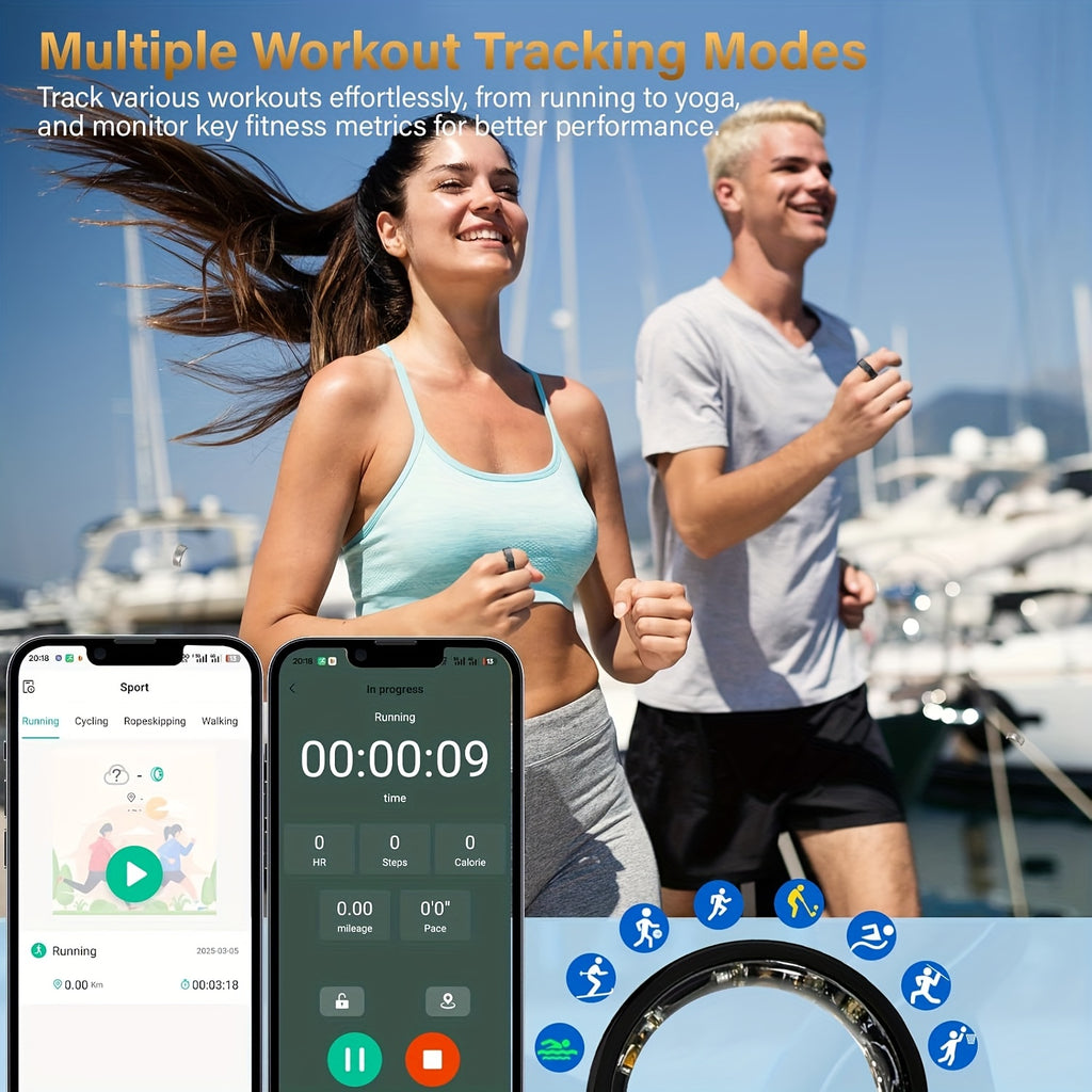 2026 Upgraded Smart Rings for Men Women, Health Monitoring Ring, Fitness Tracker with Sport Mode, Pedometer, Sleep, Step, Calorie Tracker, IP68 Fitness Ring, Outdoor Activity Tracker Ring for Android for iPhone - Gifts for Him/Her