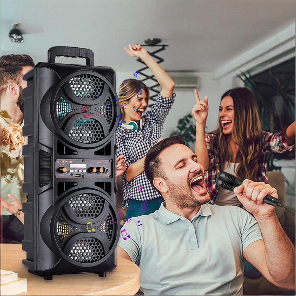 3000w Portable Wireless Bluetooth Speaker Sound System Party Dj karaoke Dual 6.5" Woofer Speaker Led Light With Microphone Rechargeable USB FM AUX TF TWS With a Pull Rod and Wheels Outdoor Speaker