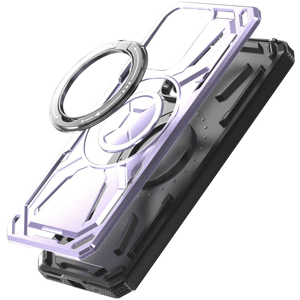 For Motorola Moto G Power 5G 2025 Phone Case, with Tempered Glass Screen Protector, Magnetic Circle Protective 360 Rotatable Magnetic Ring Stand Cover