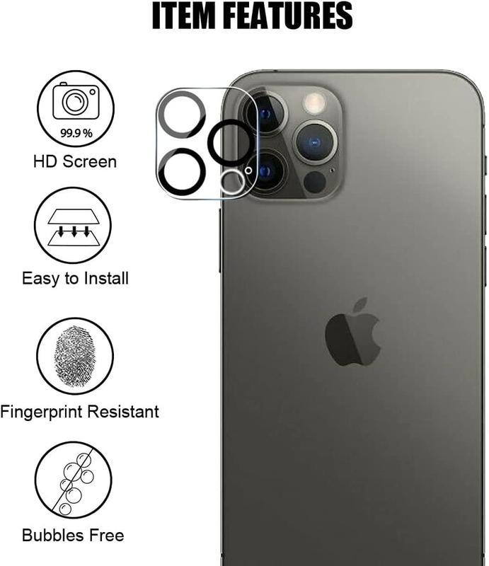 8 Pcs/set Tempered Glass Screen Camera Lens Protector For iPhone 17 16 15 14 13 12 11 Pro Max with 4 Pcs Screen Protector & 4 Pcs Camera Lens Protector