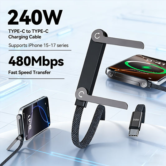 [Fast Charging Block Cable Adapter] Type-C to Type-C Mobile Phone Cable, Compatible with iPhone 15/16/17/Pro Max, for Xiaomi, for Samsung 25 23 Ultra- Perfect for Halloween, Christmas, Holiday Gifts