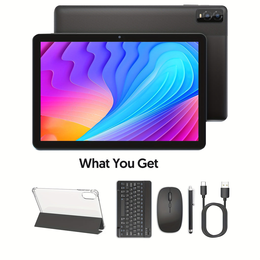 Android 14 Tablet, 10 Inch 8(3+5)GB RAM+32GB ROM/ 1TB Expandable Tableta PC, Octa-Core Processor Computer, 1280 * 800 IPS Touch Screen, 2+2 MP Dual Camera, Wifi, 2 in 1 Tablet with Optional Keyboard, Mouse, Case, Sylus Wthout Electricity, Tablet