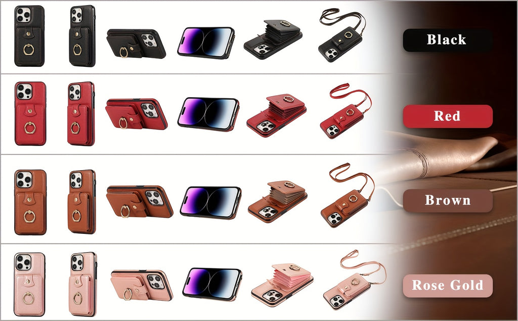 Phone Case: 2-in-1 Magnetic Case with Card Holder & Kickstand for iPhone 12/13/14/15/16 Plus/Pro Max -RFID Blocking, Shockproof Armor Bumper, Slim Heavy-Duty, Wireless Charging Compatible, Great Gift for Her