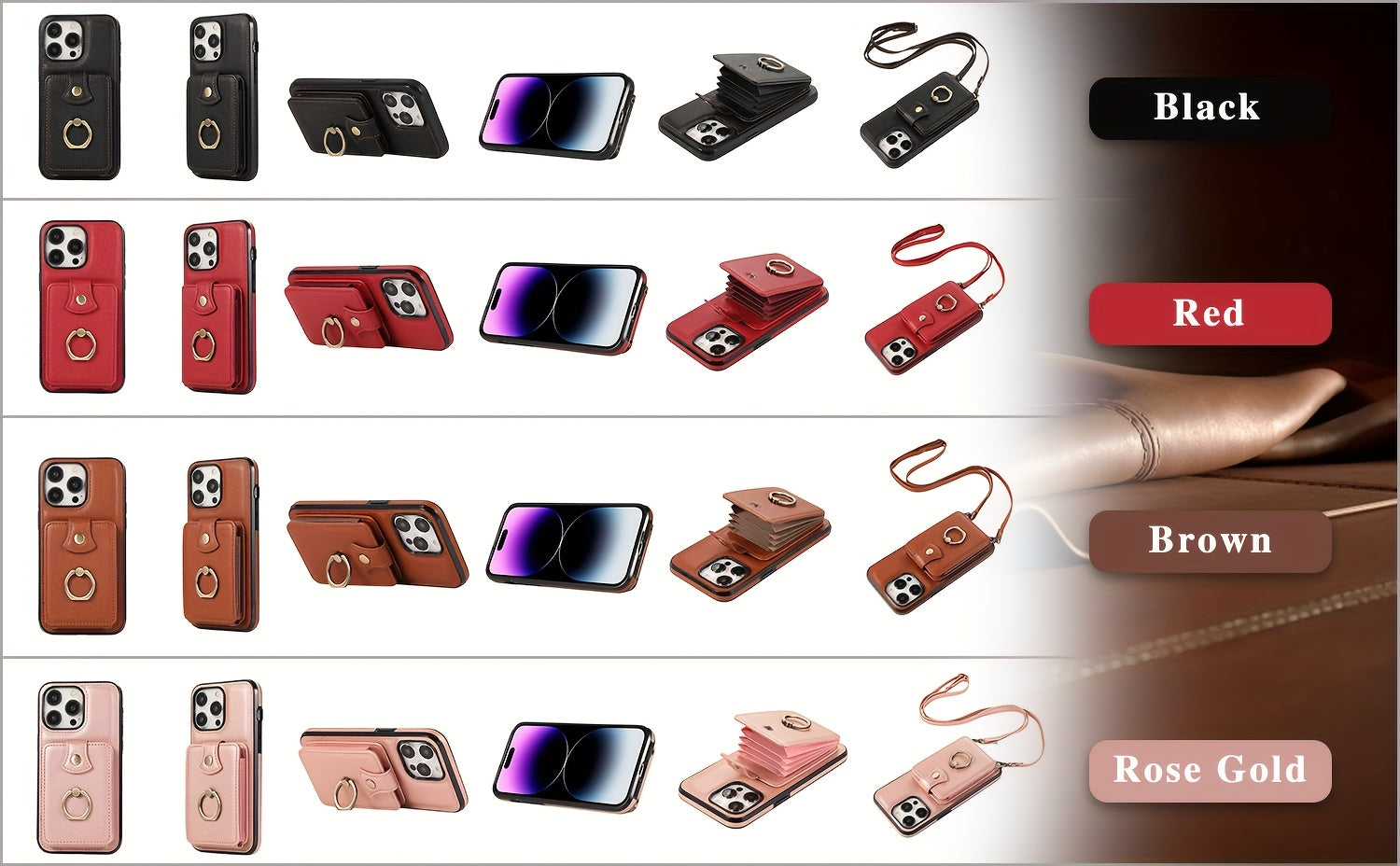 Phone Case: 2-in-1 Magnetic Case with Card Holder & Kickstand for iPhone 12/13/14/15/16 Plus/Pro Max -RFID Blocking, Shockproof Armor Bumper, Slim Heavy-Duty, Wireless Charging Compatible, Great Gift for Her