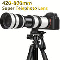 420-800mm F8. 3-16 Telephoto Zoom Lens(Mf) + T-Mount for Canon & for Nikon & for Sony Mount, Very Suitable for Outdoor Shooting, Moon Photography