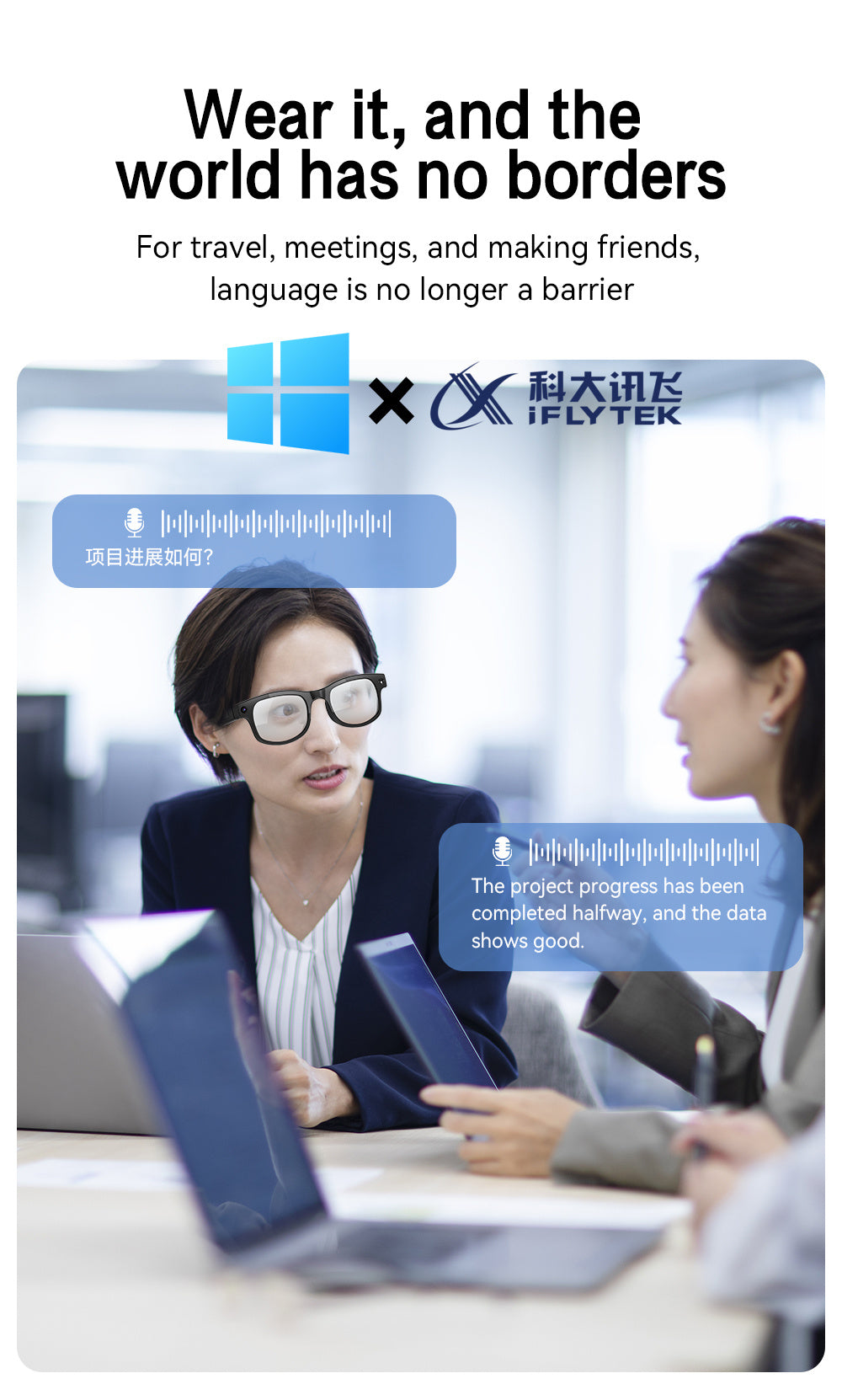 AI Smart Glasses with 8MP Camera, HD Video Recording, Real-Time Translation, Bluetooth Calls & Music, Touch Control, AI Recognition – Travel & Outdoor