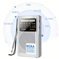 NOAA Weather Radio, AM FM Radio Battery Operated By 2 AA Transistor Radio With Best Reception, Stereo Earphone Jack, For Emergency, Hurricane, Running, Walking, Home, Winter Storm(Blue)