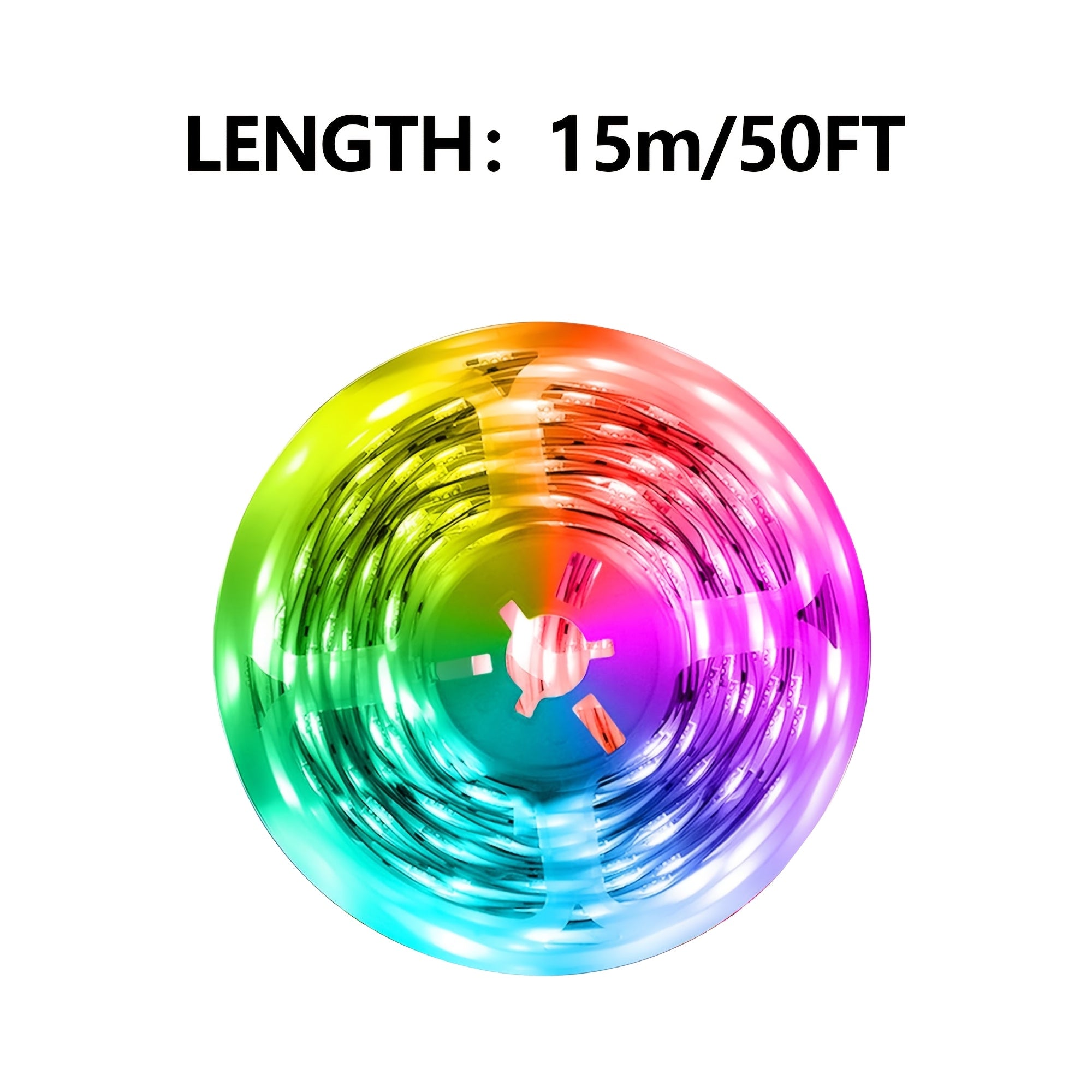 [RGB Multi-Color Adjustable] 200-Foot (2 Rolls Of 100-Foot) LED Smart Wireless Light Strips, Controlled By A 44-Key Remote Control And APP, With RGB Multi-Color Adjustable, Music Synchronized Color Changes, Suitable For Living Room And Bedroom Decoration