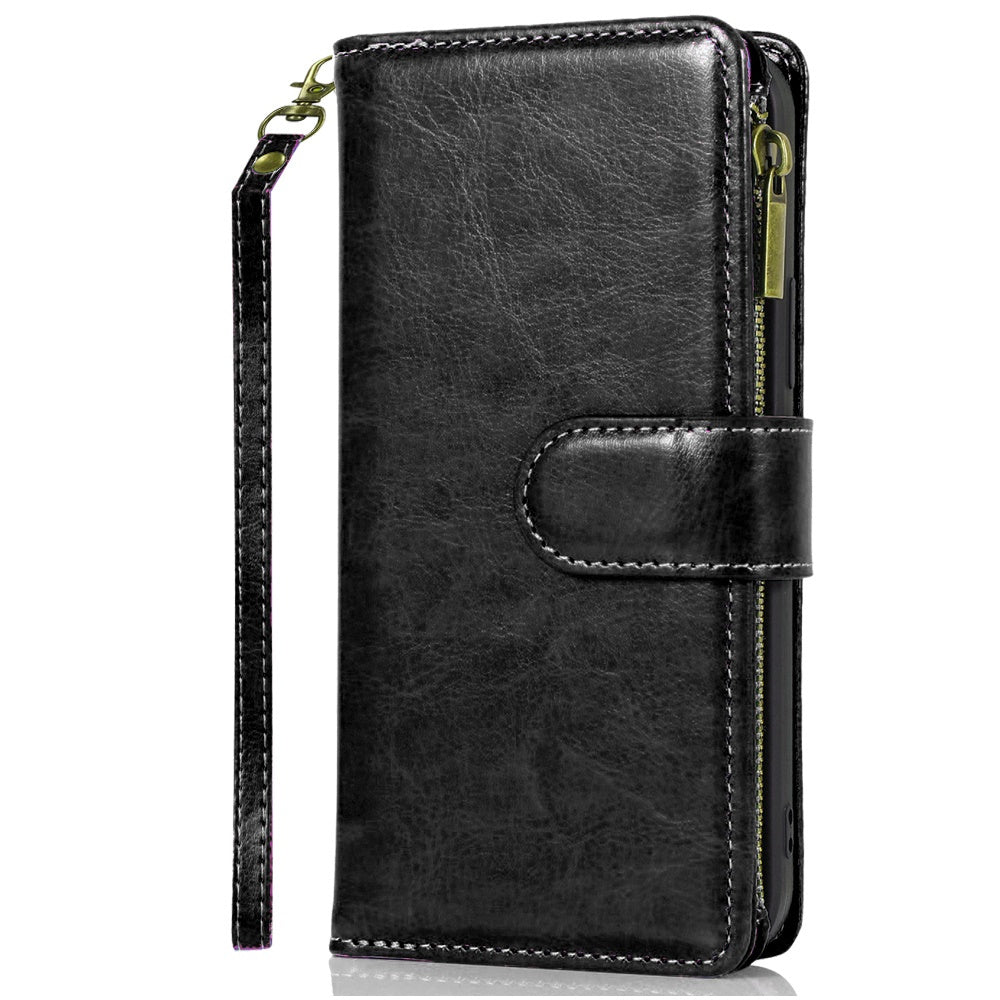 For Samsung Galaxy S25 FE Phone Case, Luxury Wallet Card ID Zipper Money Holder Case Cover