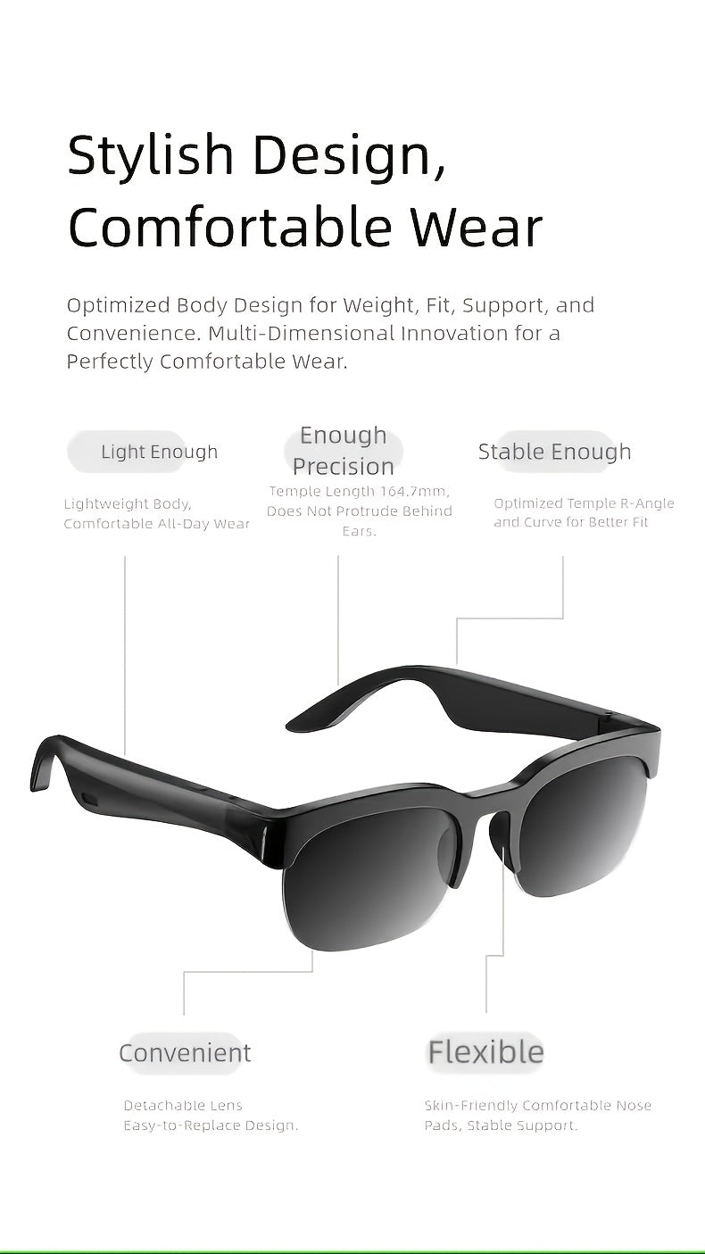 2026 New AI Smart Glasses, Multifunctional Cutting-Edge Technology for Real-Time Translation, Recognizes 160 Languages, Supports Real-Time Translation And Meeting Minutes Summarization, Suitable for Various Occasions, Suitable for Both Men And Women