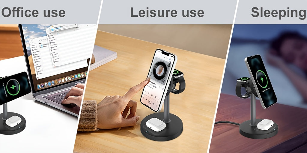 3in 1 Wireless Charging Station, Fast Charger for iPhone 17 16 15 14 13 12 Pro Pro Max for iWatch 3-11 SE Ultra, for AirPods 4 3 2 Pro Wireless Charger