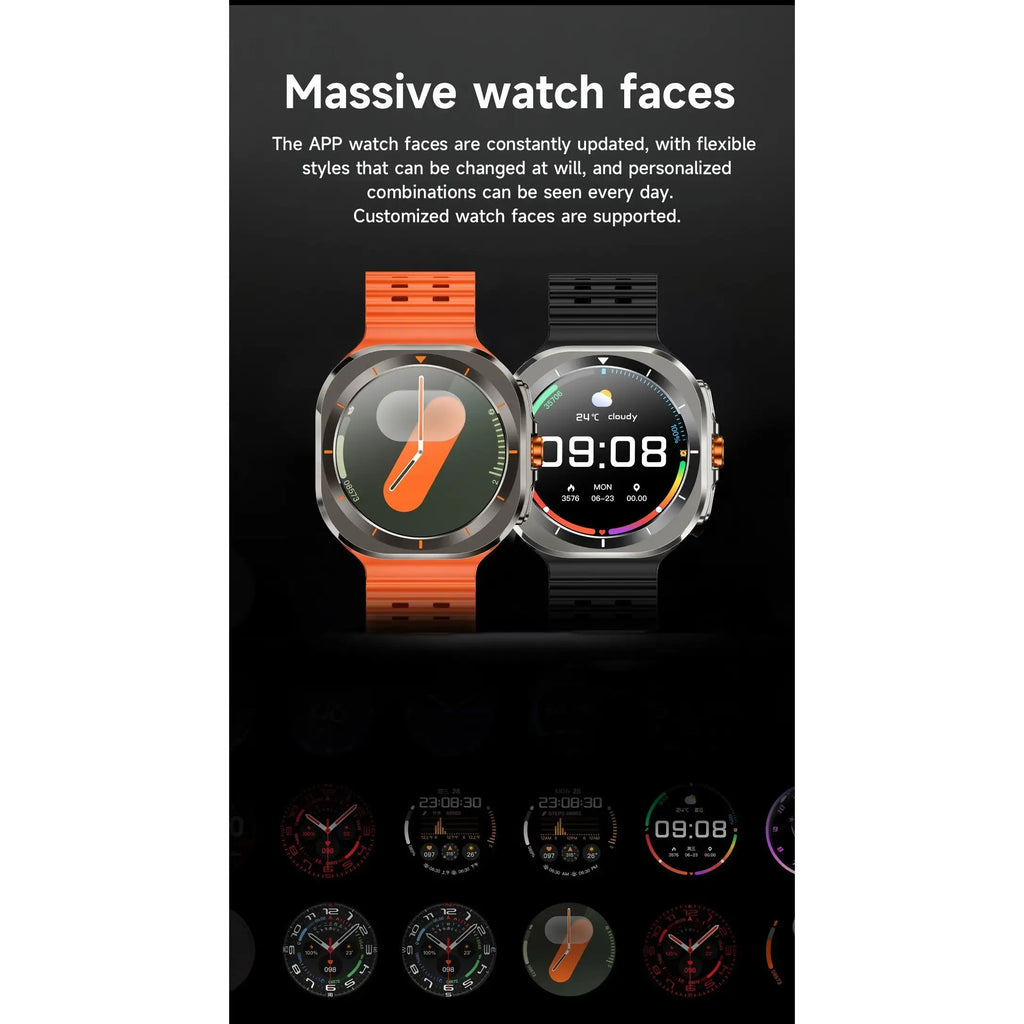 Smart Watch, Wireless Calling(Answer/Make Calls), Big Screen Watch, 100 Modes, Fitness Tracker, Wireless Charger, Voice Assistant, 2 Straps, Customizable Watch Faces, Ultra Smart Watch, Smart Watch with SIM Card, Small Smart Watch