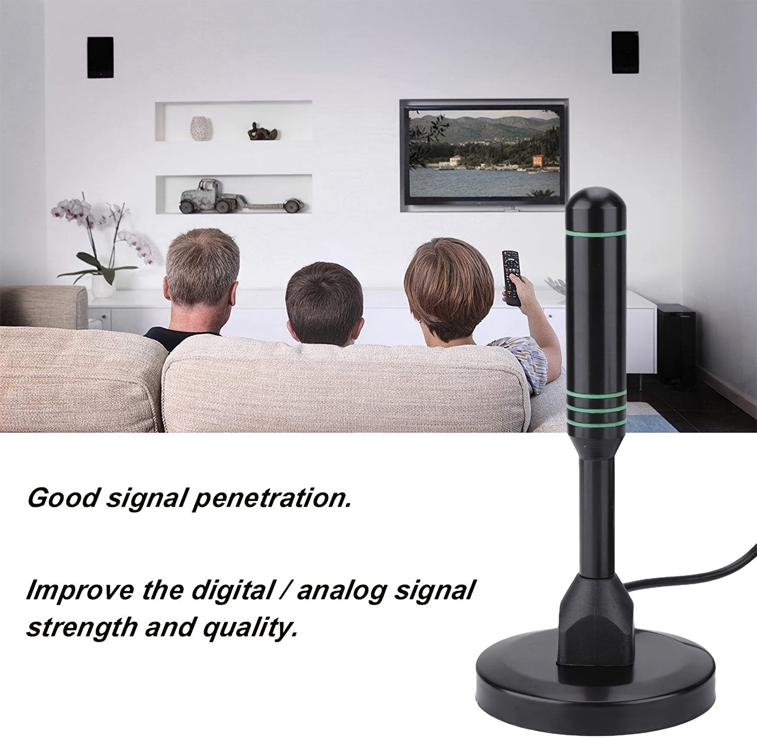 10Ft Coax Digital Tv Antenna | Indoor Hd Tv Antenna For Smart Tv And Old Tv, Supports 4K 1080P With Signal Booster, Long Range For Local Channels