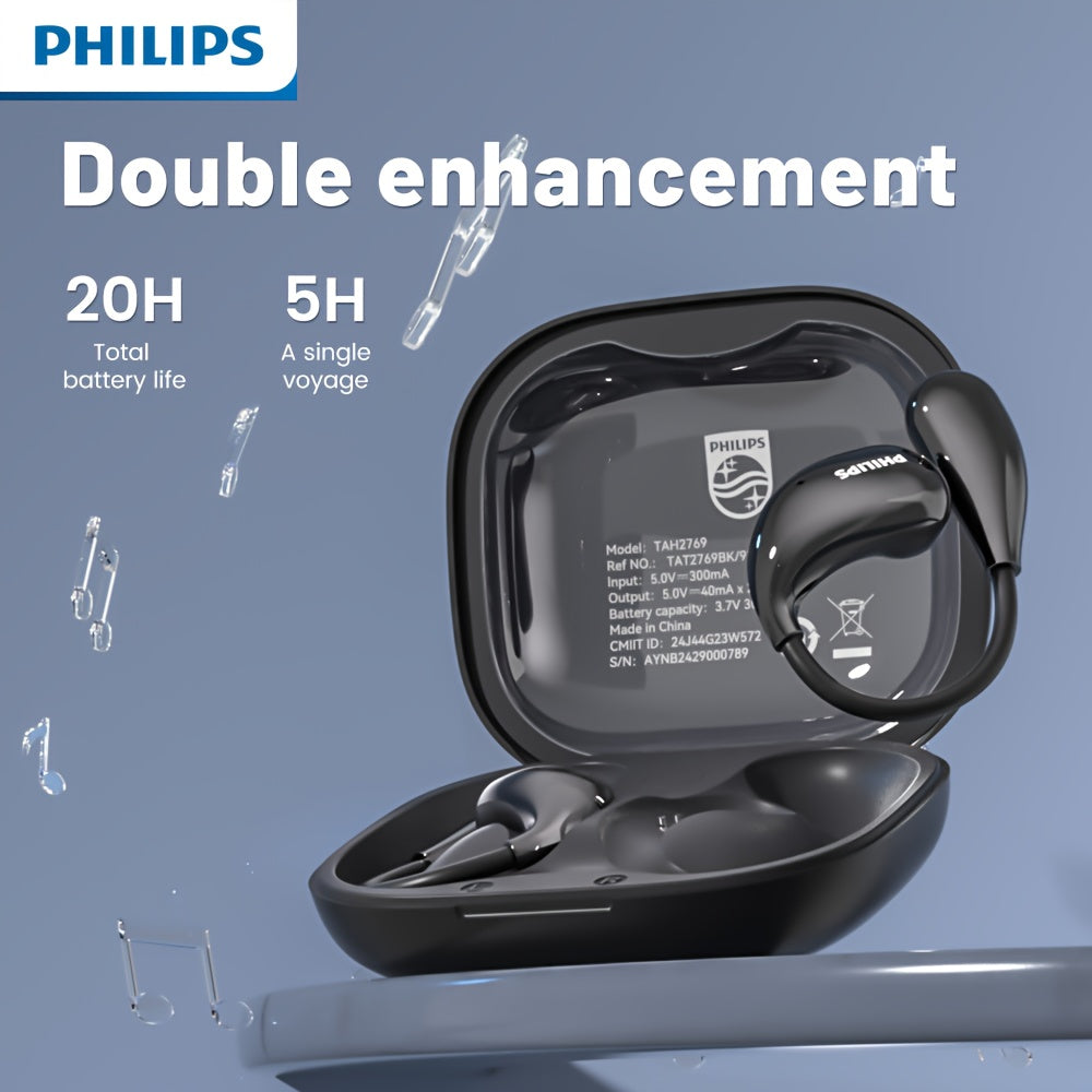 PHILIPS 2025 Wireless Earbuds - New Upgrade V6. 0, Low Latency, for Long Battery Life, Sound Isolation, with Mic for Gaming, for Sports, And Music Suitable for Sports Enthusiasts Or Users Who Wear Headphones for Long Periods of Time