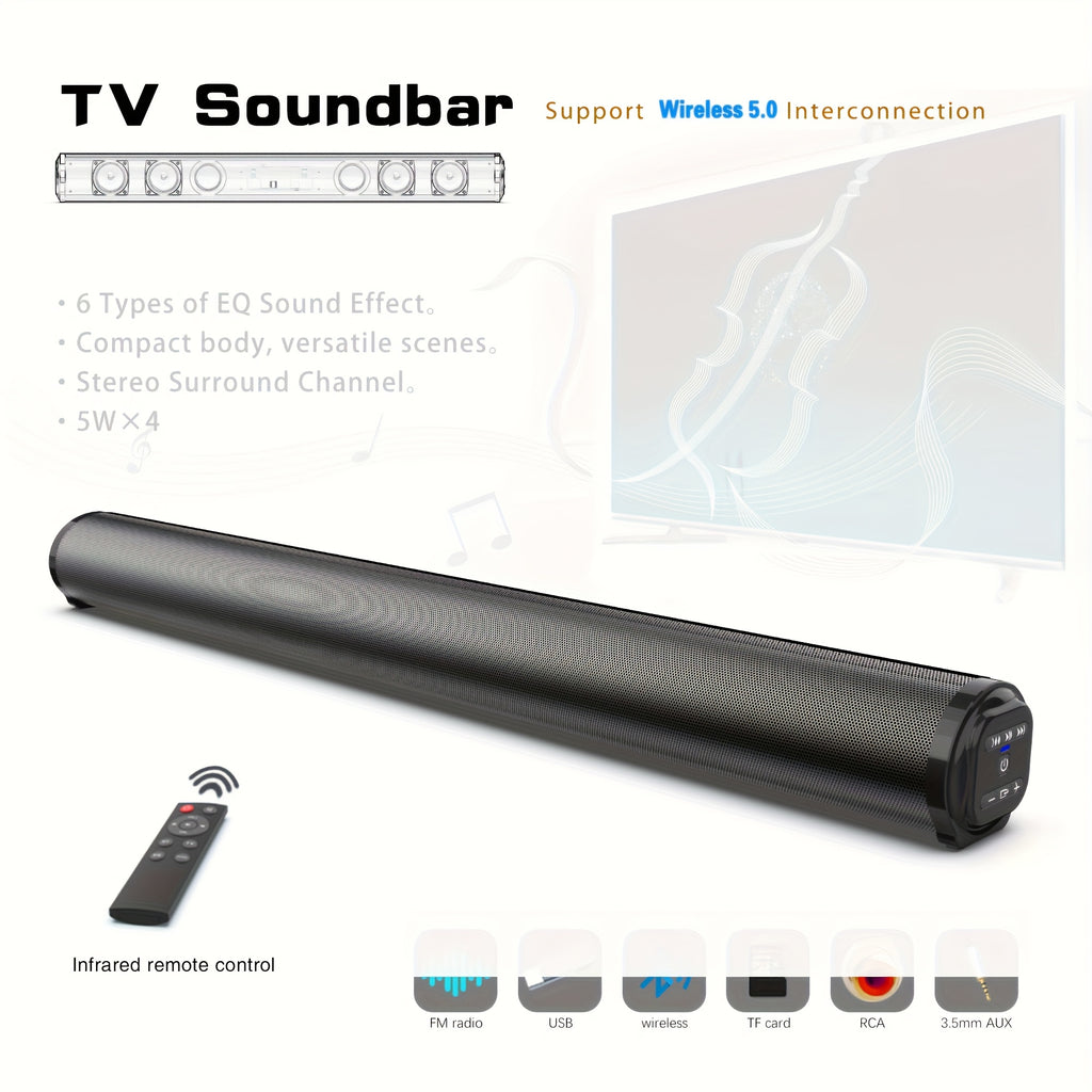 [Home Theater] A Complete Set of Television Speakers Featuring a Surround Sound Stick Wireless Subwoofer Designed for Home Theater Use, Including a Remote Control. This Wireless Surround Sound Amplification System Comes with Four Subwoofers And Two Air Du