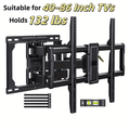 Full Motion TV Wall Mount Holds 132 Lbs, Fits 40-86" TV, Full Motion TV Wall Mount, Pre-Assembled TV, Holds 110-132 Lbs, Pre-Assembled TV Mount, Tool-Free Tilt, Rotate, Extend, Up to VESA 600 X 400mm, 12"/ 16"/ 18"/ 24" Wood Studs
