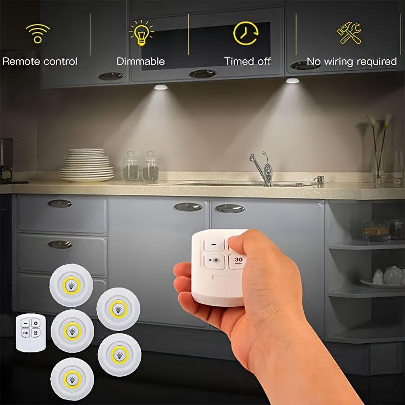 Set of 5 LED Punk Lights - Wireless, Remote-Operated, Magnetic Adhesive Night Lights Suitable for Hallways, Bathrooms, Bedrooms, Kitchens, Cabinets, And Stairs Home Decoration with Easy Setup