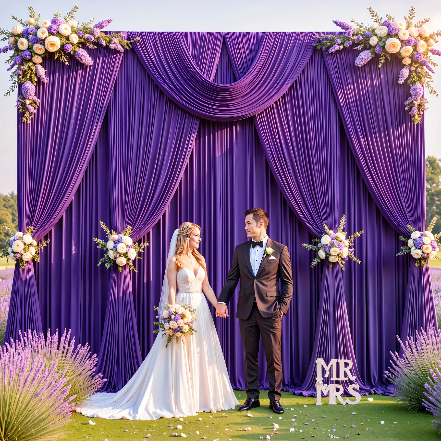 2pcs Of 10ft*10ft Elegant Polyester Spandex Photography Background Cloth, Banquet Decoration Curtains with Pole Bags, Soft And Smooth, Wear-resistant And Wrinkle-resistant, Suitable for Weddings, Birthdays, Banquets, Balls And Other Activities.
