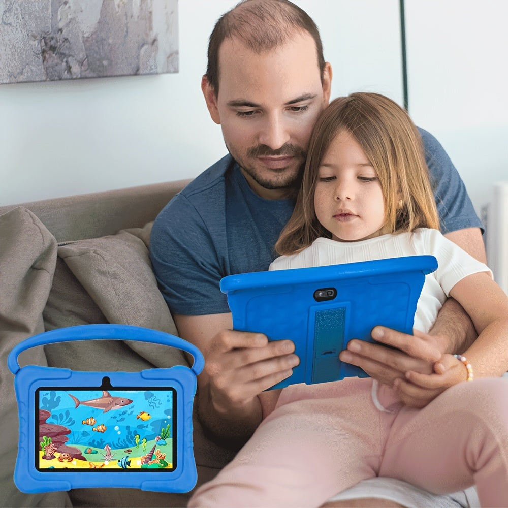 7 Inch Kids Tablet, 2GB RAM 32GB ROM Android 14, 2.4G WiFi, GMS, Eye Protection, Parental Control, Educational, Silicone Case