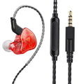 QKZ Hi7T Transparent Dynamic Resin Headphones DJ Monitor Earbuds - 3.5mm Wired In-Ear Monitoring Earphones with Mic Volume Adjustable Hi-Fi Stereo Heavy Bass Headset for Sports/Gaming/Gym