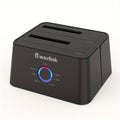Wavlink Dual Bay Hard Drive Docking Station, USB 3.0 to SATA I/II/III Tool-Free External Hard Drive Lay-Flat Dock for 2.5/3.5-Inch HDD/SSD with Hard Drive Duplicator/Offline Cloning Function/1 USB A to USB C Converter