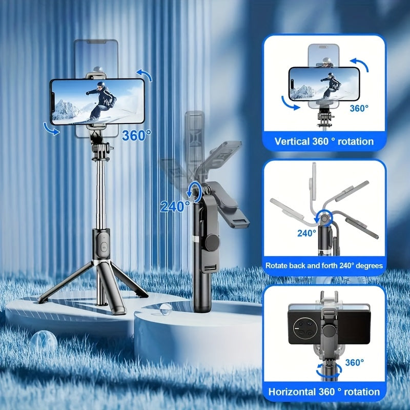 40 Inch Extendable Mobile Selfie Stick, A Professional Floor Standing Tripod Designed for Live Streaming, with Wireless Remote Control, Stable Anti Shake, Suitable for Vlogs And Live Streaming During Travel And Outdoor Activities