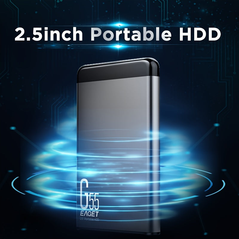 Eaget G55 High-Speed Portable External Hard Drive - Metal Enclosure HDD Durable Mobile Storage Device, USB 3.0, Plug & Play, 500GB Available, Ideal for Pcs, Macbook, Ps4/5, Xbox, for Smart Tvs