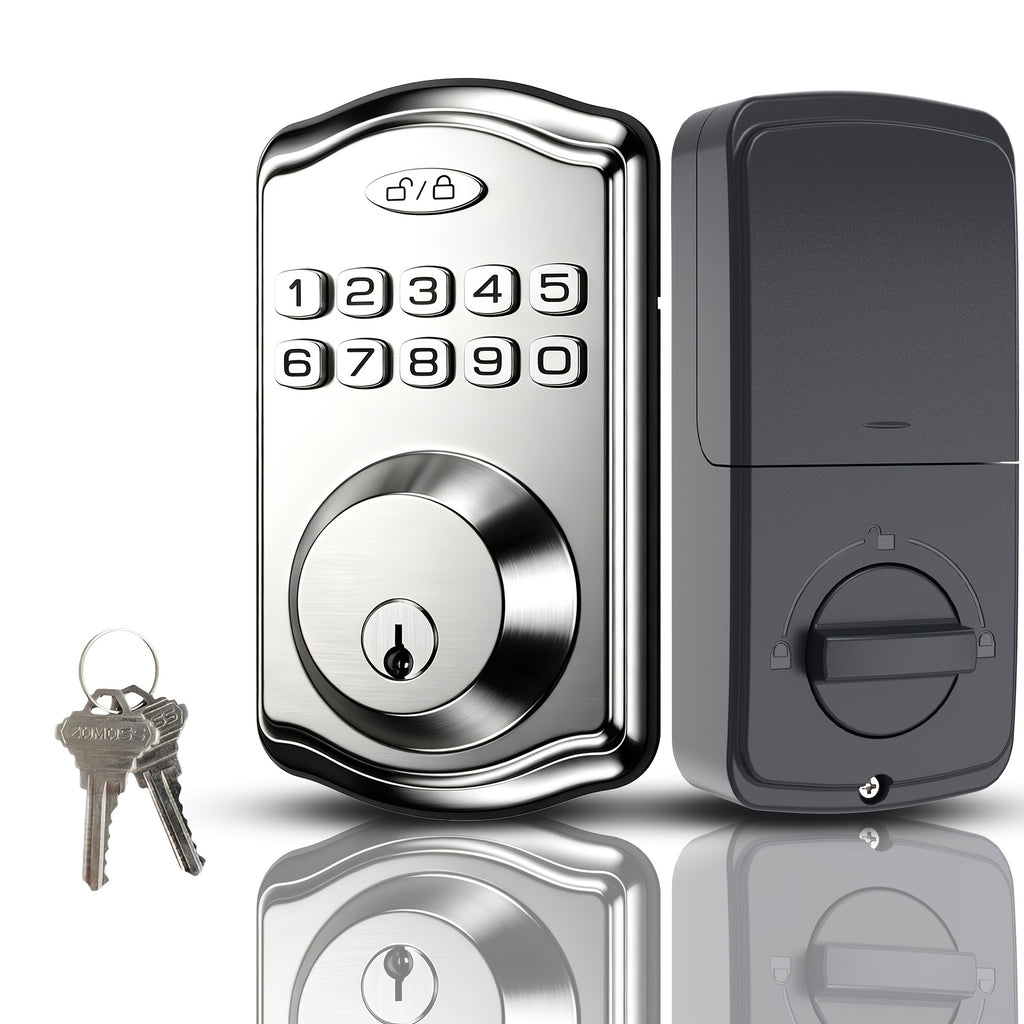 Smart Door Lock with Fingerprint & Keypad, Keyless Entry Door Lock with Bluetooth App Control, Tuya Smart Lock, Digital Electronic Front Door Lock, Auto Lock, Vacation Mode, Hidden Key Backup, Door Lock with Handle, Father's Day Gift for Dad