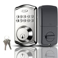 Smart Door Lock with Fingerprint & Keypad, Keyless Entry Door Lock with Bluetooth App Control, Tuya Smart Lock, Digital Electronic Front Door Lock, Auto Lock, Vacation Mode, Hidden Key Backup, Door Lock with Handle, Father's Day Gift for Dad