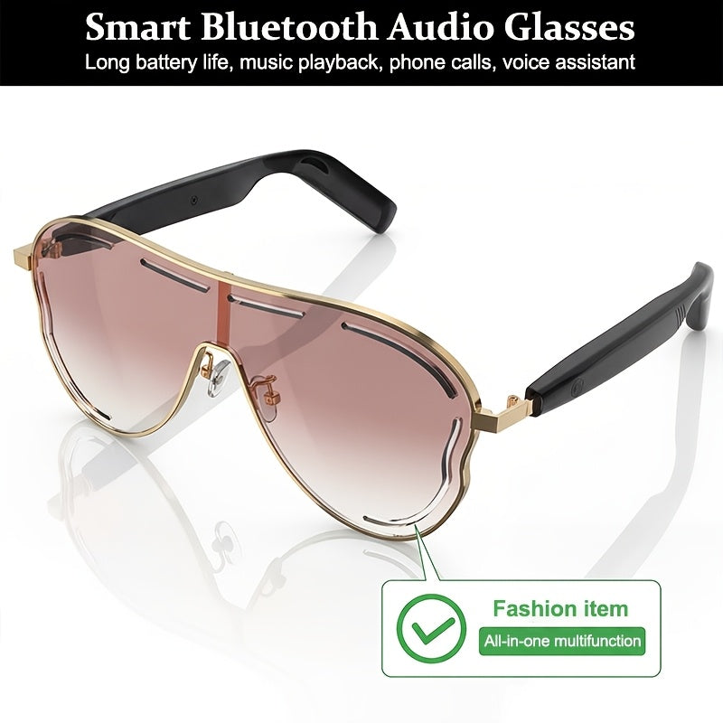 New Smart Audio Glasses with Stereo Sound Quality, Touch Control Adjustment, Clear Call Quality, Intelligent Noise Reduction, Type-c Charging, Rechargeable Battery, Ultra-long Standby Time, Fashionable And Stylish, Suitable for Travel