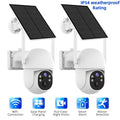 A Solar-Powered Security Camera Featuring AI Detection, Sound And Light Alerts, App-Controlled Pan/Tilt Functionality, Color Night Vision, Wi-Fi Connectivity, 3MP HD Resolution, Two-Way Audio, Encrypted Cloud Storage, Water Resistance