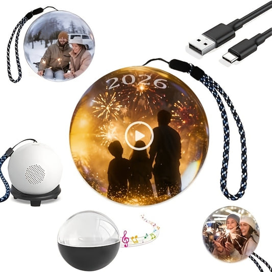 Crystal Balls Video Player - 2.7 Inch Digital Display Sphere with Upload Videos And Photos, Light-Up Gifts for Anniversary, Birthday, Wedding Celebrations