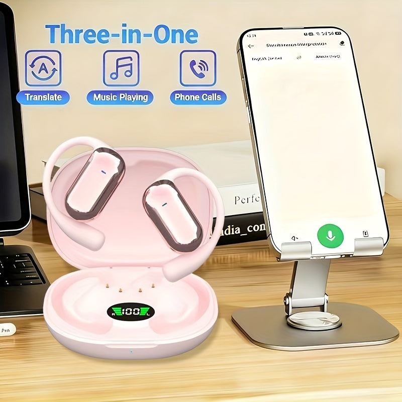 AI Real-time Translation Of Bluetooth Wireless Earphones, Wireless Bluetooth Earbuds (Bluetooth 6.1 TWS) 144 Languages Real-time Translation In Ear Wireless Earphones, Real-time Translation Of Meeting Notes, Compatible with All Smartphones, Wireless