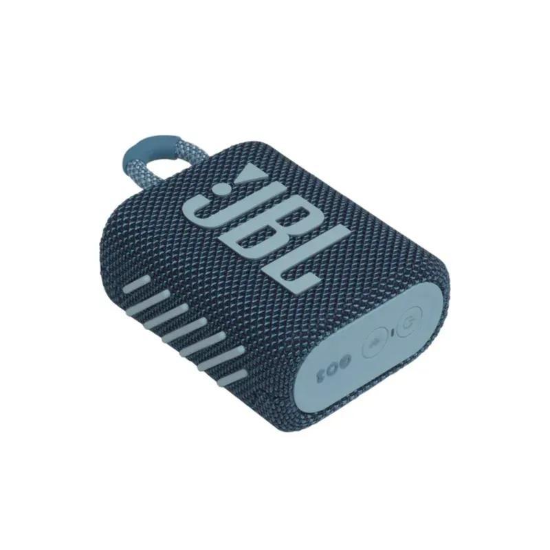 JBL Go 3 Portable Mini Bluetooth Speaker – Big Audio & Punchy Bass in a Pocket-Size Design, IP67 Waterproof & Dustproof for Shower/Beach/Pool, Up to 5 Hours Playtime per Charge, Rugged Fabric & Durable Housing, Integrated Carry Loop, USB-C Fast Recharge,