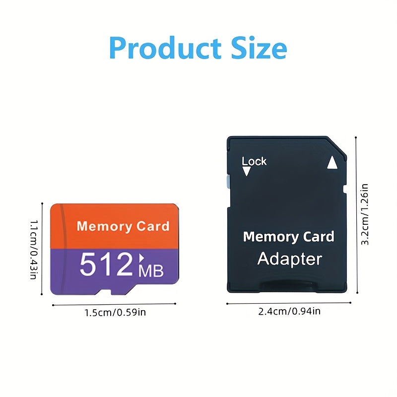 10pcs JUANWE High-Speed TF Memory Card Card Compatible for SD Adapter, UHS-I C4/U1 Speed Class 4 Memory Card with SD Adapter Suitable for Smartphone Tablet Dash Cam Drone Game Console, 512MB/256MB/128MB Mini SD Card for Camera Laptop Action Camera