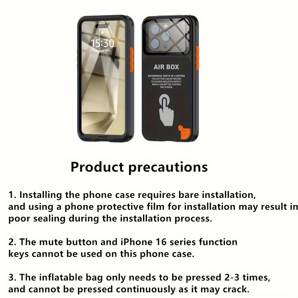 Phone Case - Outdoor Sports Swimming Surfing Underwater Photography Multifunctional 360-Degree Fully Enclosed Universal Shockproof And Dustproof IP68 Phone Case Suitable for Iphone 16/15/15 Pro/14/14 Pro/13/13 Pro/12/12 Pro