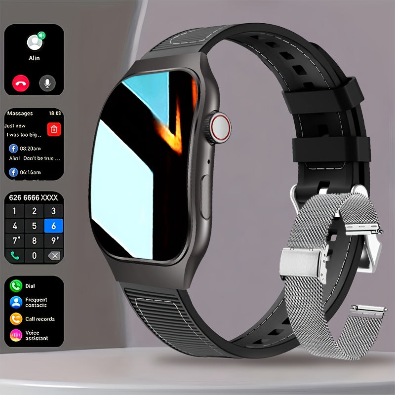 Valentine's Day Gift - Unisex Curved Screen Smartwatch, Supports Wireless Calling and Bluetooth 5.2 - High Quality, 1.96-inch HD Display, 360° Panoramic View, Rechargeable Battery, Fitness Tracking, Outdoor Sports, Fashionable Smartwatch