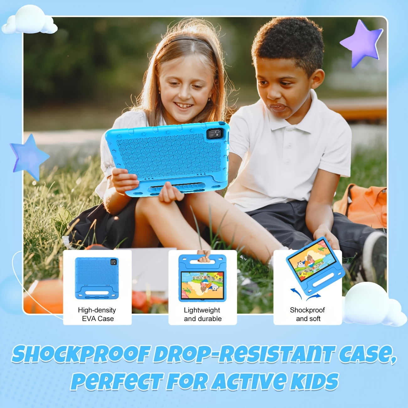 10.1-Inch Tablet, Android 13 with Quad-Core Processor, 6+2+4GB RAM 64GB ROM Expandable to 1TB, 1280x800 HD IPS Screen 2MP+8MP Dual Cameras 6000mAh Large Battery, GPS & WiFi, Parental Control Education Reading Entertainment Gaming Streaming, New 2025