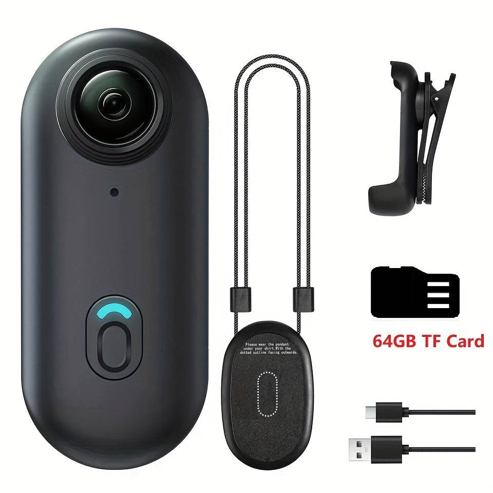 4K 1080P Thumb Action Camera, HD Sports Camera, Automatic Exposure, TF Card Compatible, 800mAh Battery, Rechargeable Lithium-Polymer, Ideal for Cycling, Hiking, Sports Enthusiasts