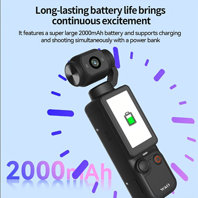4K UHD 180° Rotating Lens Anti Shake Action Camera with 1.9 Inch Screen, Vlogging Camera, 2000mAh Battery, Lightweight for Vlogging & Travel - Perfect Gift for Halloween & Christmas, Vlogging Equipment, Sleek Design, Durable Construction