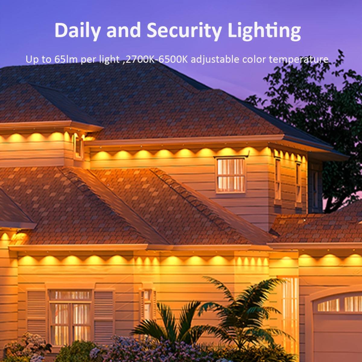 50ft/100ft/200ft/300ft/500ft Permanent Outdoor Light, Smart RGB Eave Light, with APP/remote Control, High Quality, Music Synchronization And Timing Function, for Partys, New Year, Christmas And All Holiday Decor