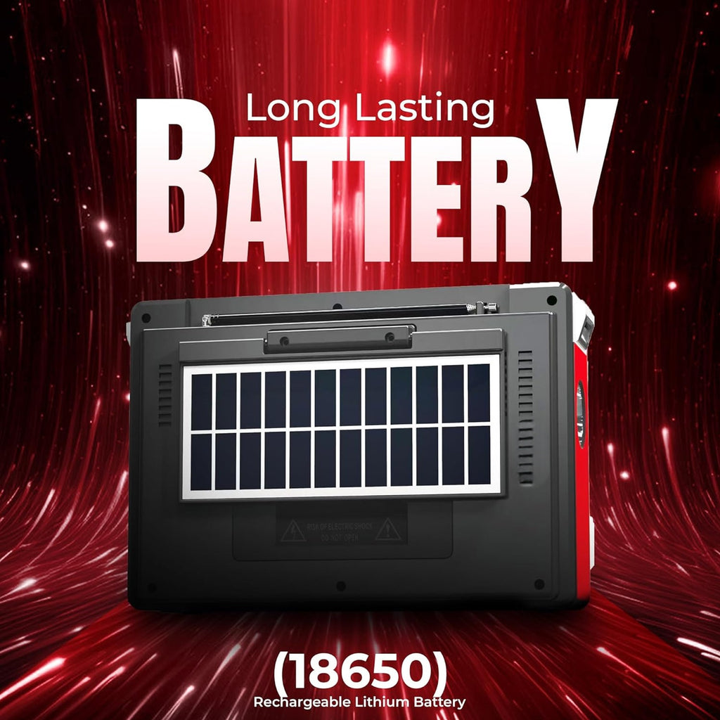 Portable 3-Band Radio with Wireless, Solar Panel, And LED Flashlight, Retro Wireless Speaker, AM/FM/SW Receiver with MP3 Playback, Telescopic Antenna, High Sensitivity, with Leather Handle, AUX/TF/SD, Ideal for Camping