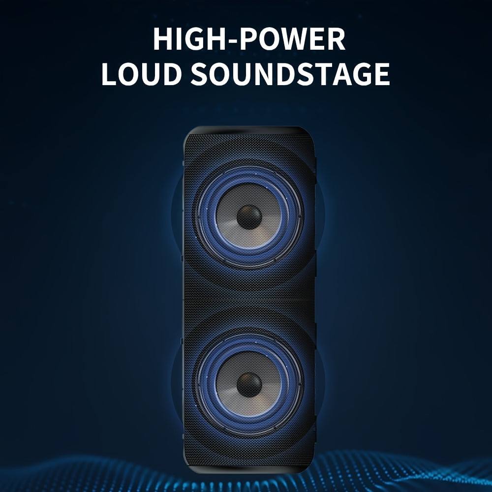 2-in-1 Wireless Speaker | Dual-channel Wireless Stereo Design with RGB Breathing Lights, Dual-mode Battery/USB Operation | Perfect for Indoor/Outdoor Parties, Offices, Bedrooms, Kitchens