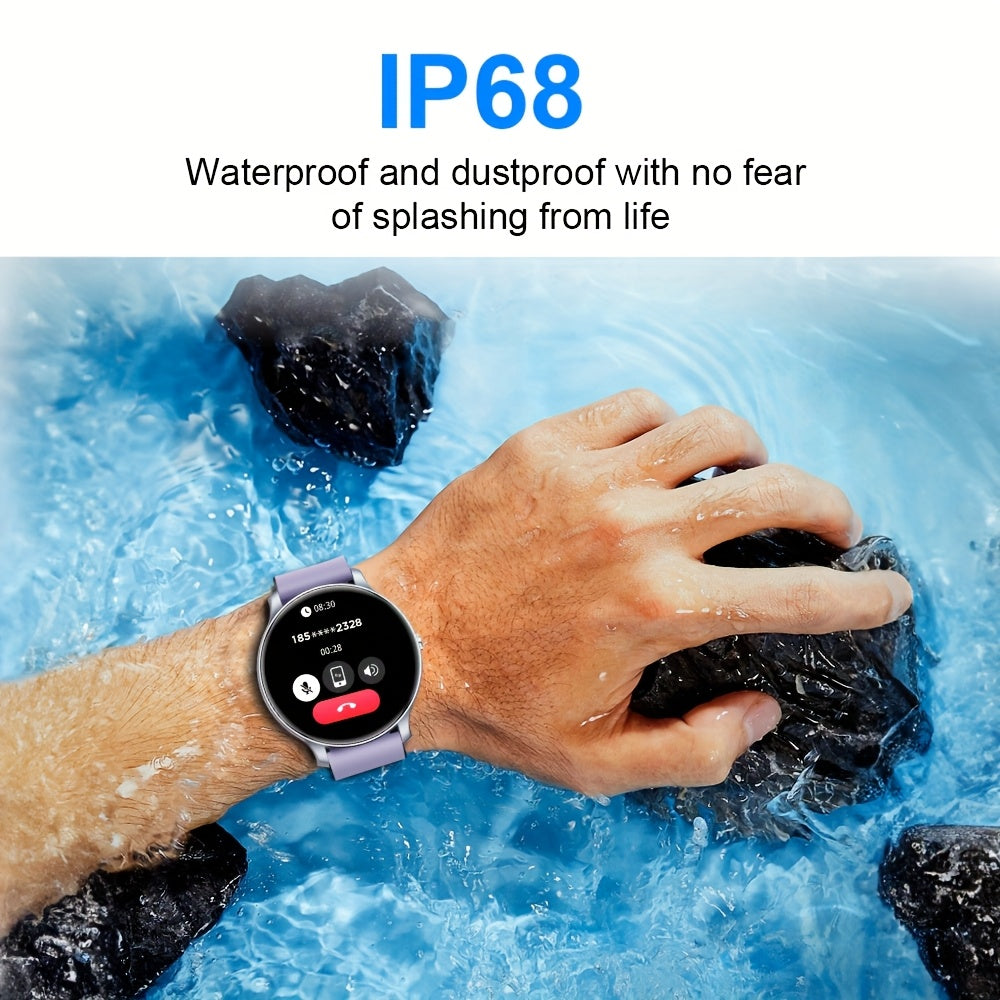 GWENLAND Smart Watch - 1. 46" HD Touchscreen, IP68, 100+ Sports Modes, Sedentary Reminder, Music Control, Remote Photo, Answer/Dial/Reject Calls, Black Silicone Strap, Perfect Valentine's Day Gift for Him or Her, Fitness Tracker|Modern Smartwatch|Durable