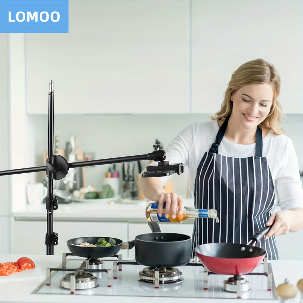 Adjustable 62in Phone Tripod, with Travel Bag, Overhead Phone Holder, Desktop Tripod for Cookie Decoration and Teaching Online Live Streaming and Demonstrating Drawing, Sketching, and Cooking