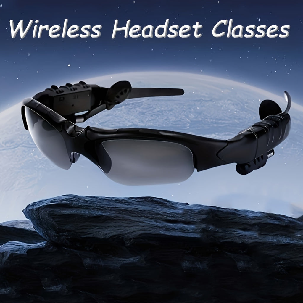 Headphone Glasses Two-In-One Fashion Glasses Headphones, Wireless Headphones with Microphone for Playing Music