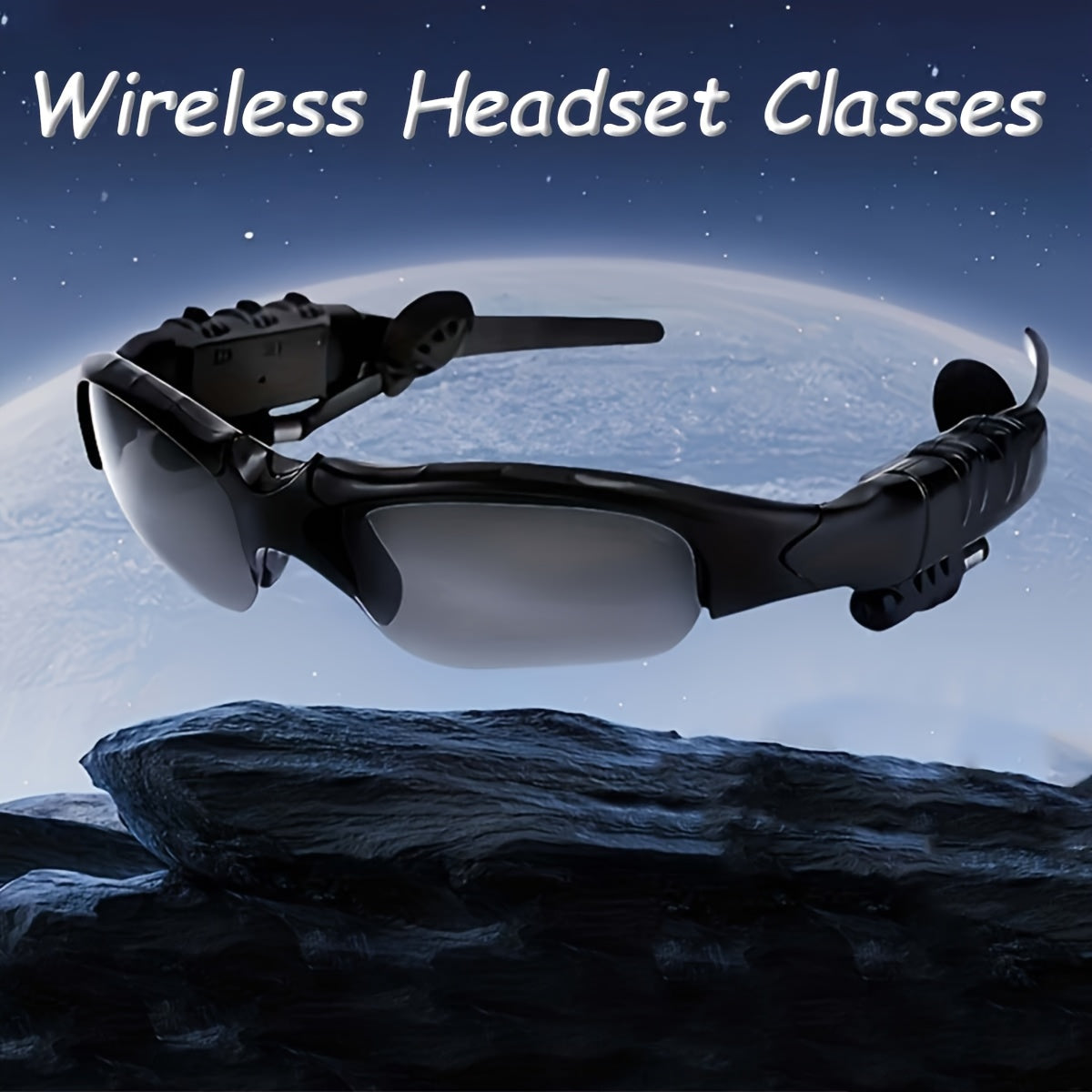 Headphone Glasses Two-In-One Fashion Glasses Headphones, Wireless Headphones with Microphone for Playing Music